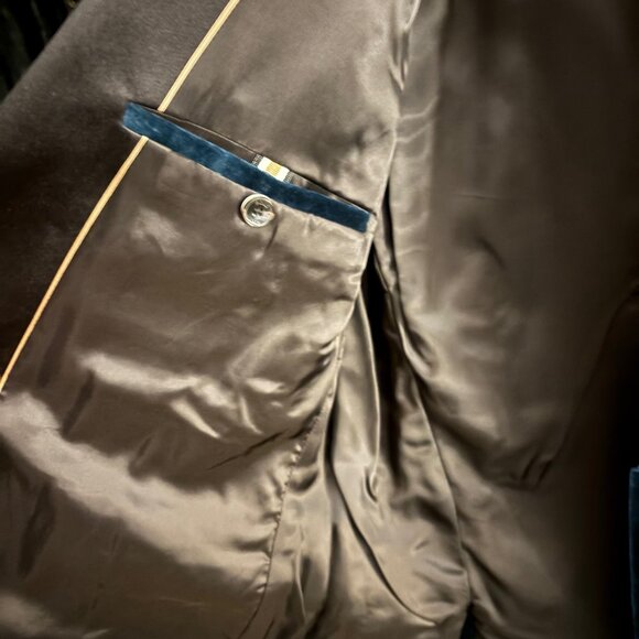 HUGO BOSS - Cotton Velvet Tuxedo - Turquoise - Picture 5 of 16